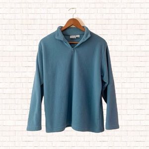 quarter zip fleece jacket vintage 1990s blue size Large EUC OBO